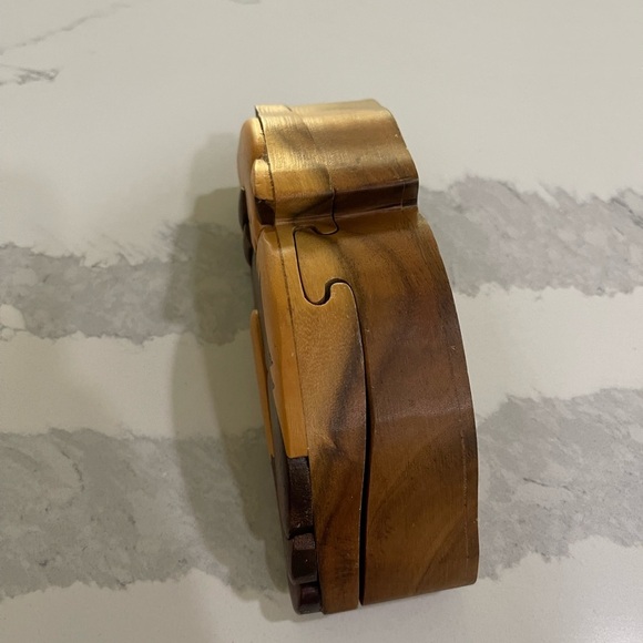 Daniel Terrico Sleeping Cat Pet Puzzle Box Hand Carved Exotic Hardwoods 7.25" - Picture 3 of 8